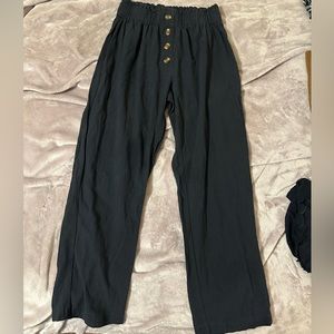 Black linen pants